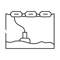wave energy generation tidal line icon illustration vector