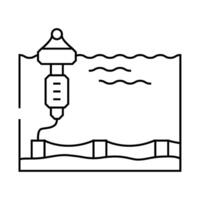 floating platform tidal power line icon illustration vector