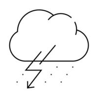 rain thunderstorm and lightning line icon illustration vector
