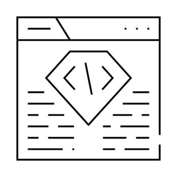 coding seo optimization line icon illustration vector