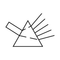refraction of light rays prism line icon illustration vector