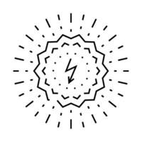 clean energy solar panel line icon illustration vector