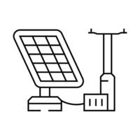 grid integration solar panel line icon illustration vector