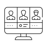 attendee networking line icon illustration vector