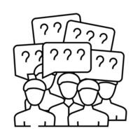 qa session line icon illustration vector