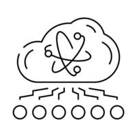 cloud computin quantum technology line icon illustration vector