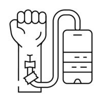 tech junkie tech enthusiast line icon illustration vector