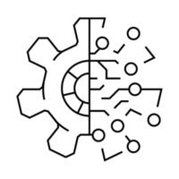 digital transformation tech line icon illustration vector