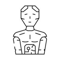 robotics tech enthusiast line icon illustration vector