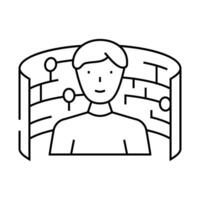 digital explorer tech enthusiast line icon illustration vector