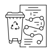 waste management waste sorting line icon illustration vector