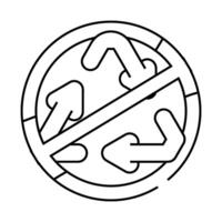 non biodegradable waste sorting line icon illustration vector