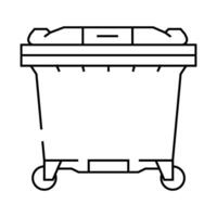 green bin waste sorting line icon illustration vector