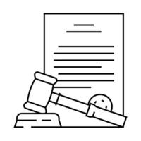 legal documentation business process line icon illustration vector