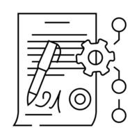 contract management business process line icon illustration vector