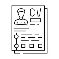 employee recruitment business process line icon illustration vector