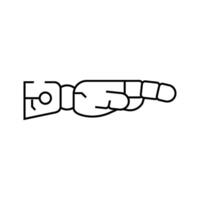 touch robot hand gesture line icon illustration vector