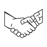 handshake robot hand gesture line icon illustration vector