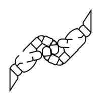 help robot hand gesture line icon illustration vector