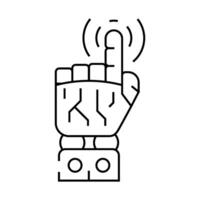 pointer robot hand gesture line icon illustration vector