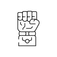 fist robot hand gesture line icon illustration vector