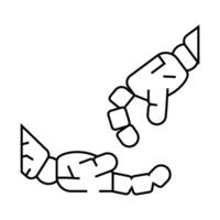 give robot hand gesture line icon illustration vector