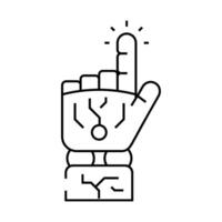 press click robot hand gesture line icon illustration vector