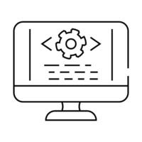 code optimization analyst line icon illustration vector