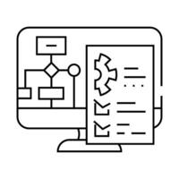 system evaluation analyst line icon illustration vector