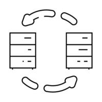 data migration analyst line icon illustration vector
