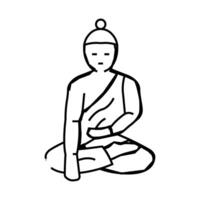 buddha siddhartha gautama line icon illustration vector
