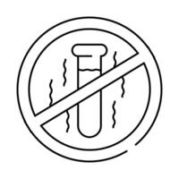 zero toxins product label caution line icon illustration vector