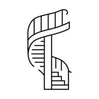 spiral staircase progress line icon illustration vector