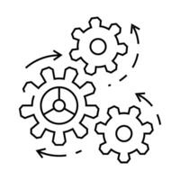 moving gears progress line icon illustration vector