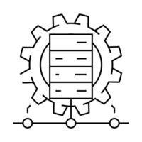 it infrastructure management business process line icon illustration vector