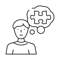 problem solving business process line icon illustration vector