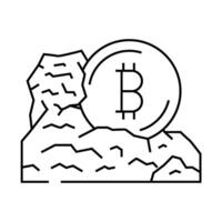 cryptocurrency mining line icon illustration vector