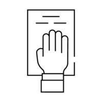 oath on constitution line icon illustration vector