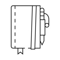 notebook and pen line icon illustration vector