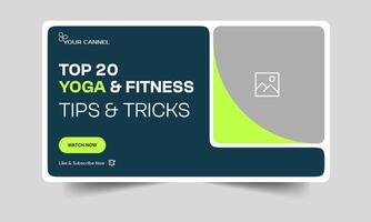 Body fitness tips and tricks thumbnail banner design, fully customizable eps 10 file format vector