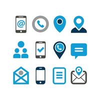 Contact Icon Set Collection Illustration vector