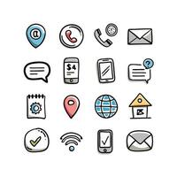 Contact Icon Set Collection Illustration vector