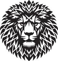 Silhouette Art lion Wild Animal , white back tattoo style stencil print, impressive and visual sticker, white background vector