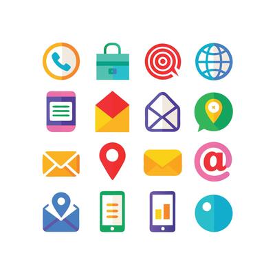 Contact Icon Set Collection Illustration