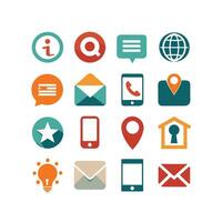 Contact Icon Set Collection Illustration vector
