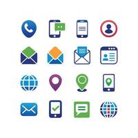 Contact Icon Set Collection Illustration vector