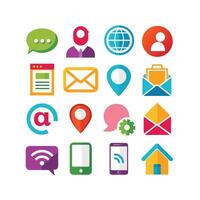 Contact Icon Set Collection Illustration vector