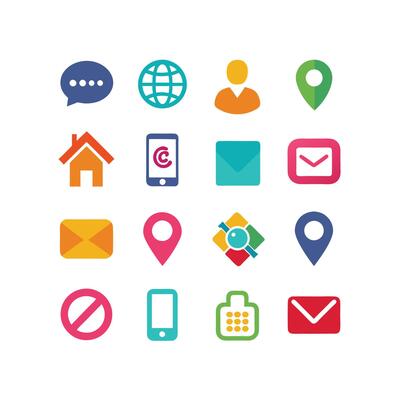 Contact Icon Set Collection Illustration