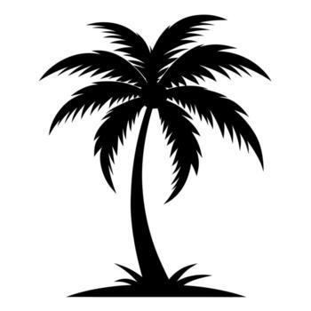 palma árbol silueta, Coco árbol silueta vector