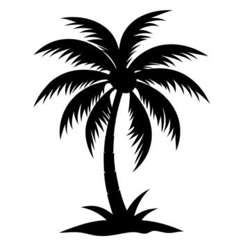 palma árbol silueta, Coco árbol silueta vector